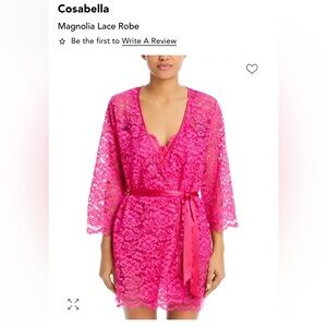 Cosabella Magnolia Pink Lace Robe